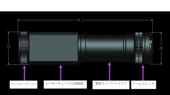 638nmオレンジレーザーポインター