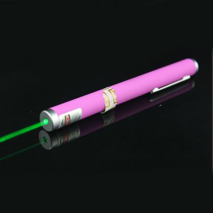 【在庫処分セール】100mwレーザーポインターUSB グリーンレーザーポインター 充電式リチウム電池 ピンク
