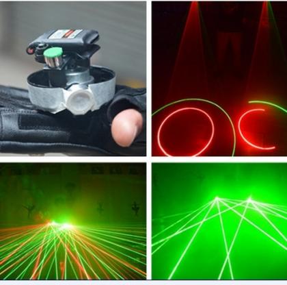 HTPOW レーザースワール手袋   djレーザーショーパブパーティレーザー光万里デバイス 緑色レーザーグローブ 回転ダンスクラブ