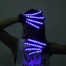 LEDグローブ 光る手袋 2モード フィンガー手袋 ダンサー用 フリーサイズ 光るコスチューム パーティー クラブ